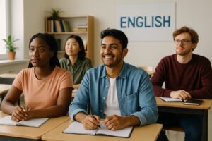 Students preparing for the English language requirement for international students